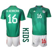 Dres Meksiko Hector Herrera #16 Domaci za djecu SP 2022 Kratak Rukav (+ kratke hlače)